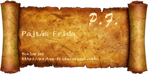 Pajtás Frida névjegykártya